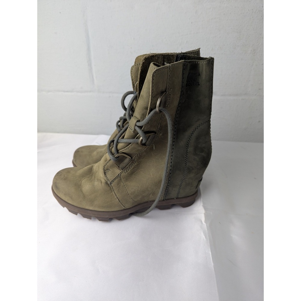 Sorel Joan of Arctic Wedge Mid Calf Green Boots Booties Shoes Womens Sz 7.5‎